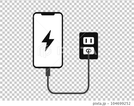 正在充電的智能手機的插圖 104699252