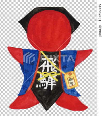 手描き水彩のさるぼぼのイラスト 手描き水彩のさるぼぼのイラスト 104699345