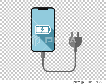 連接充電線的智能手機插圖 104699386