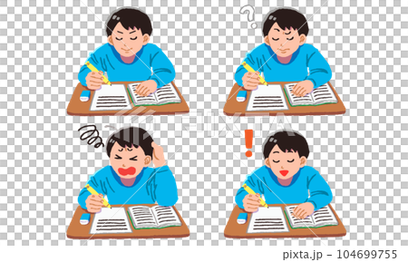 Plain clothes male illustration set to study 104699755