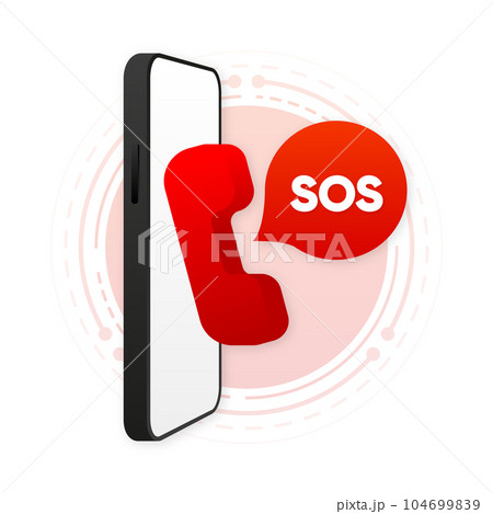 SOS emergency call. 911 calling. Emergency...のイラスト素材 [104699839] - PIXTA