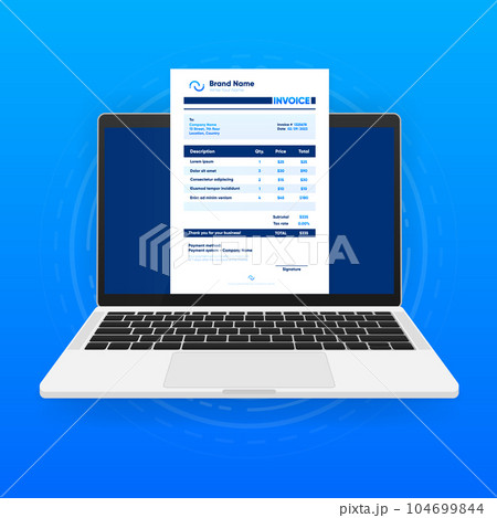 Minimal Corporate Business Invoice. Template bill form. Price invoice. Invoice template vector. Business stationery design payment agreement design template. Vector illustration. Minimal Corporate Business Invoice. Template bill form. Price invoice. Invoice template vector. Business stationery design payment agreement design template. Vector illustration. 104699844