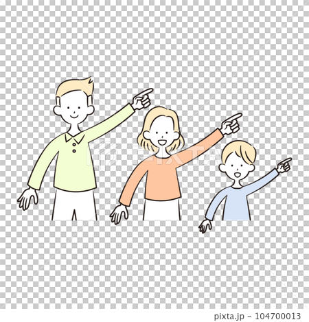 Illustration material of pointing family Illustration material of pointing family 104700013