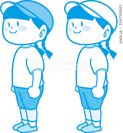 体操着の女の子　青 104700683