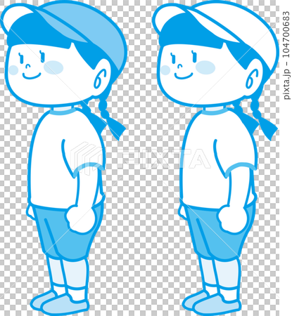 体操着の女の子　青 104700683