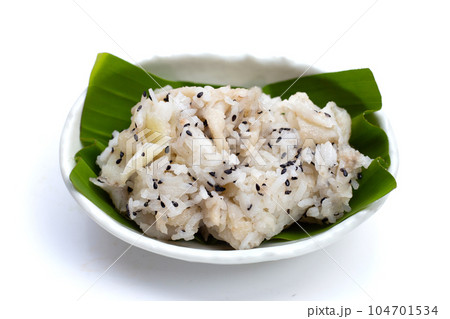 Sweet sticky rice with sweet wild yam. 104701534