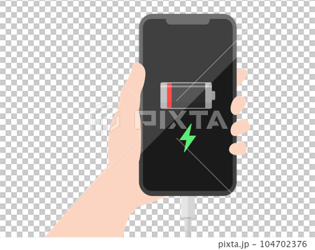 充電時手握智能手機的插圖 104702376