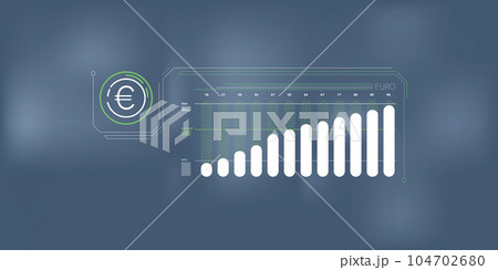 Simple infographic of rising euro exchange rate. 104702680