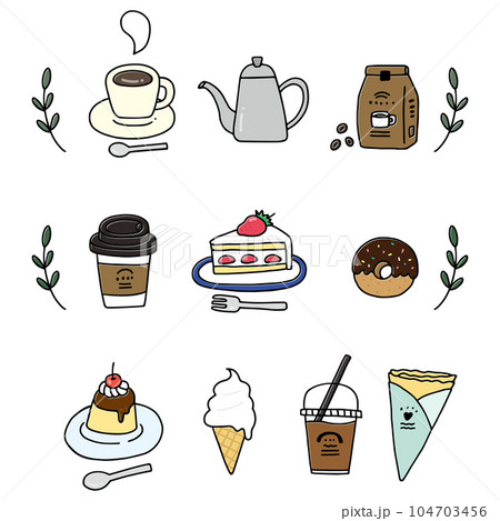 カフェ風イラストセット 104703456