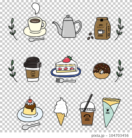 カフェ風イラストセット 104703456