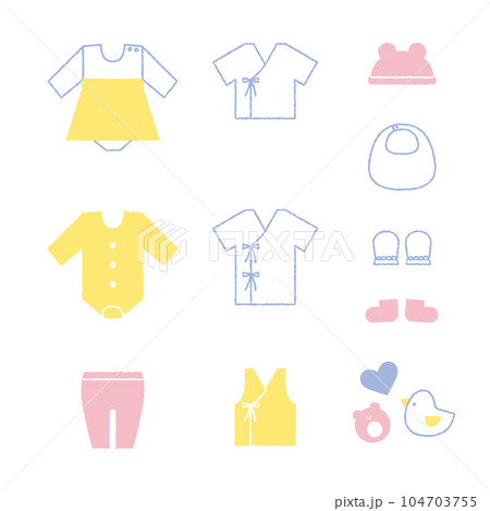 ベビー服 かわいいイラスト素材 ベビー服 かわいいイラスト素材 104703755