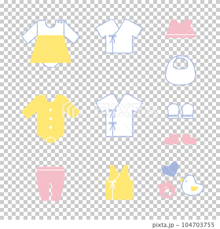 ベビー服 かわいいイラスト素材 ベビー服 かわいいイラスト素材 104703755
