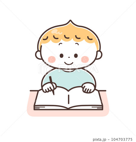 勉強する男の子 勉強する男の子 104703775