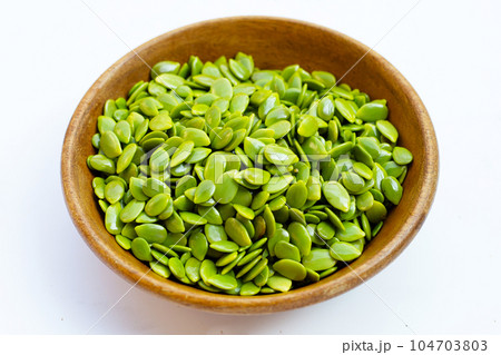 Leucaena leucocephala seeds isolated on white background 104703803