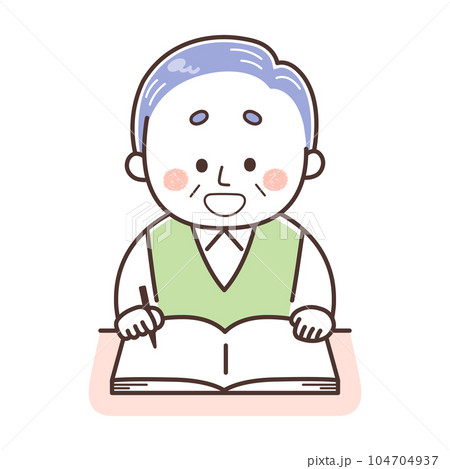 勉強する男性 シニア 勉強する男性 シニア 104704937