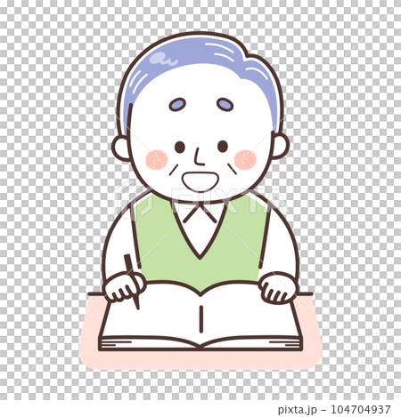 勉強する男性 シニア 勉強する男性 シニア 104704937
