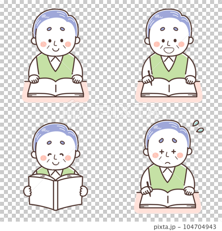 A man reading a book Senior set A man reading a book Senior set 104704943