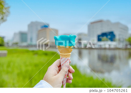 素材　秋田名物　ババヘラアイス 104705261