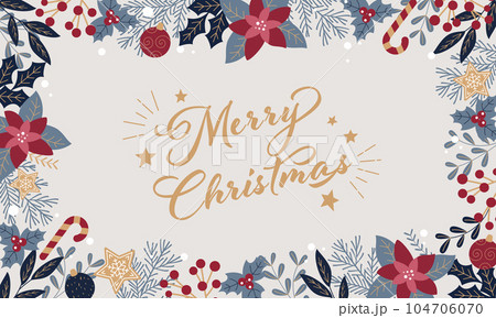クリスマスのベクターイラストフレーム背景 クリスマスのベクターイラストフレーム背景 104706070