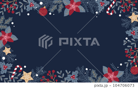クリスマスのベクターイラストフレーム背景 クリスマスのベクターイラストフレーム背景 104706073