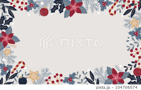 クリスマスのベクターイラストフレーム背景 クリスマスのベクターイラストフレーム背景 104706074