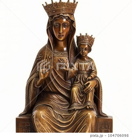 Traditional Orthodox icon of the Virgin Mary with the Child AI 104706098