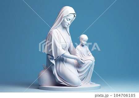 Statue of the Orthodox Virgin Mary with the Child AI 104706185