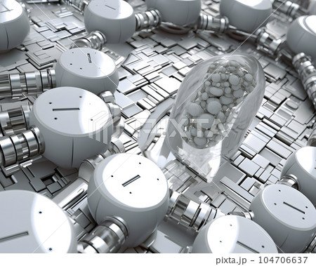 イラスト素材: 抽象的な医学研究イメージ 104706637