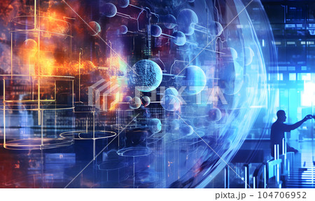 イラスト素材: 抽象的な医学研究イメージ イラスト素材: 抽象的な医学研究イメージ 104706952