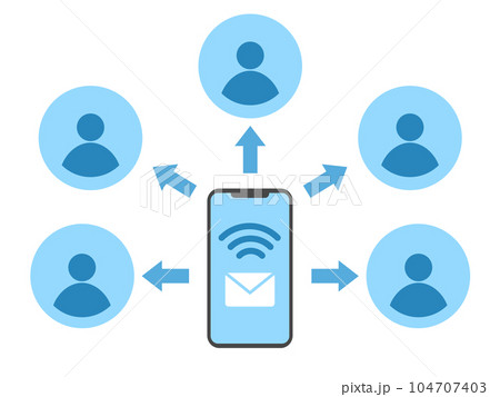 メールを一斉送信するイメージイラスト 104707403