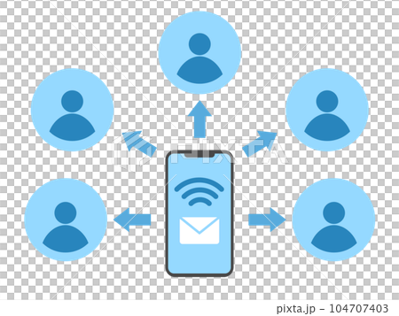 メールを一斉送信するイメージイラスト 104707403