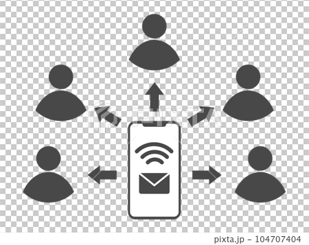 Illustration of sending emails all at once with a smartphone 104707404