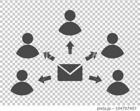メールを一斉送信するイメージイラスト メールを一斉送信するイメージイラスト 104707407