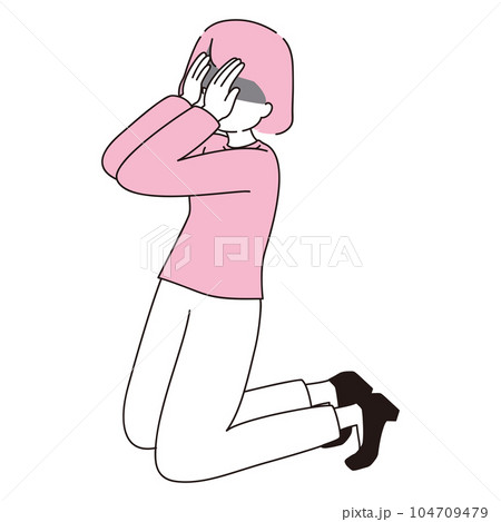 泣く 天を仰ぐ 女性 泣く 天を仰ぐ 女性 104709479