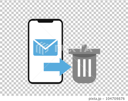 Illustration of deleting emails on a smartphone Illustration of deleting emails on a smartphone 104709876