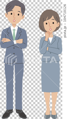 Worried business person men and women 104710126