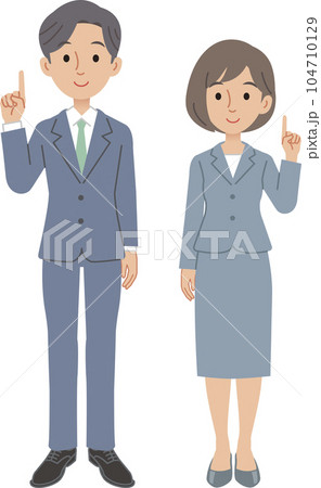 指差しで説明をするビジネスパーソン　男女 104710129