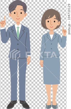 指差しで説明をするビジネスパーソン　男女 104710129