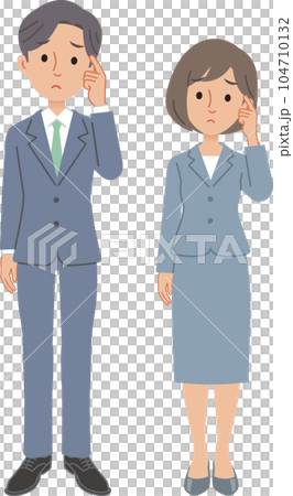 Business person with a troubled face Men and women Business person with a troubled face Men and women 104710132