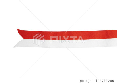 Ribbon with the red and white color of the Indonesian flag 104711206