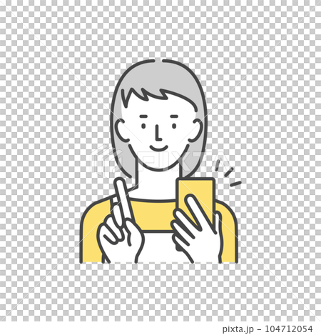 操作智能手機的主婦 104712054