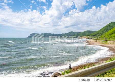 中泊町　海岸線　町並み 104713707