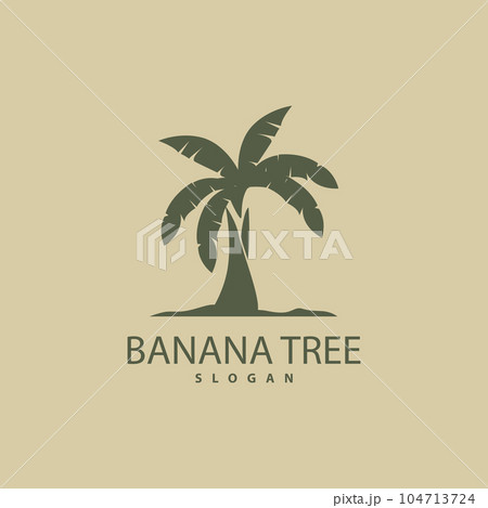 Banana Tree Logo, Banana Tree Simple Silhouette Design, Plant Icon Symbol Vector Illustration Banana Tree Logo, Banana Tree Simple Silhouette Design, Plant Icon Symbol Vector Illustration 104713724