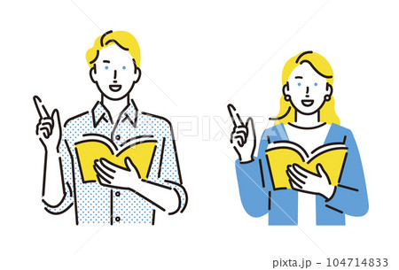 人物 指をさす英会話講師セット 104714833