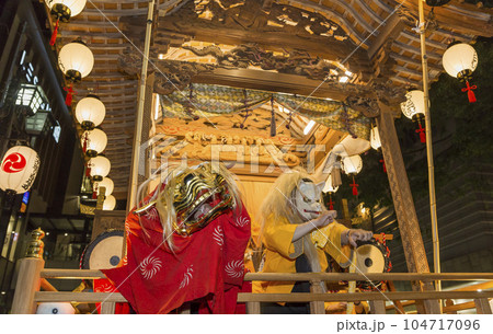 獅子舞 山車祭り 夏祭り ハヤシ ししまい 獅子舞 山車祭り 夏祭り ハヤシ ししまい 104717096