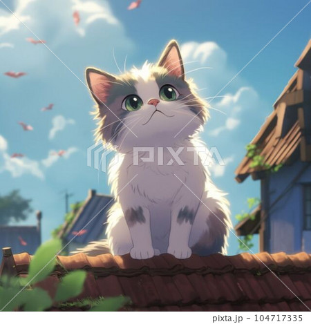 見上げる猫のイラスト素材 [104717335] - PIXTA