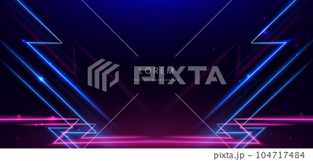 Abstract blue and pink neon diagonal glowing on dark blue background with lingthing effect sparkle. Abstract blue and pink neon diagonal glowing on dark blue background with lingthing effect sparkle. 104717484