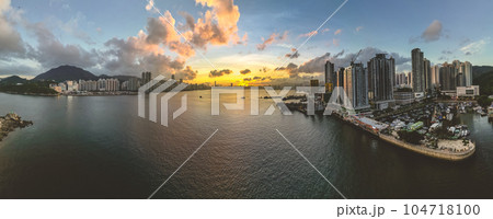 July 6 2023 HK skyline in the afternoon over Victoria Harbour, 104718100