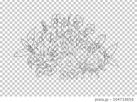 Yosebana sketch line drawing Yosebana sketch line drawing 104718658