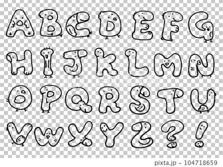 アルファベットフォントの線画 104718659